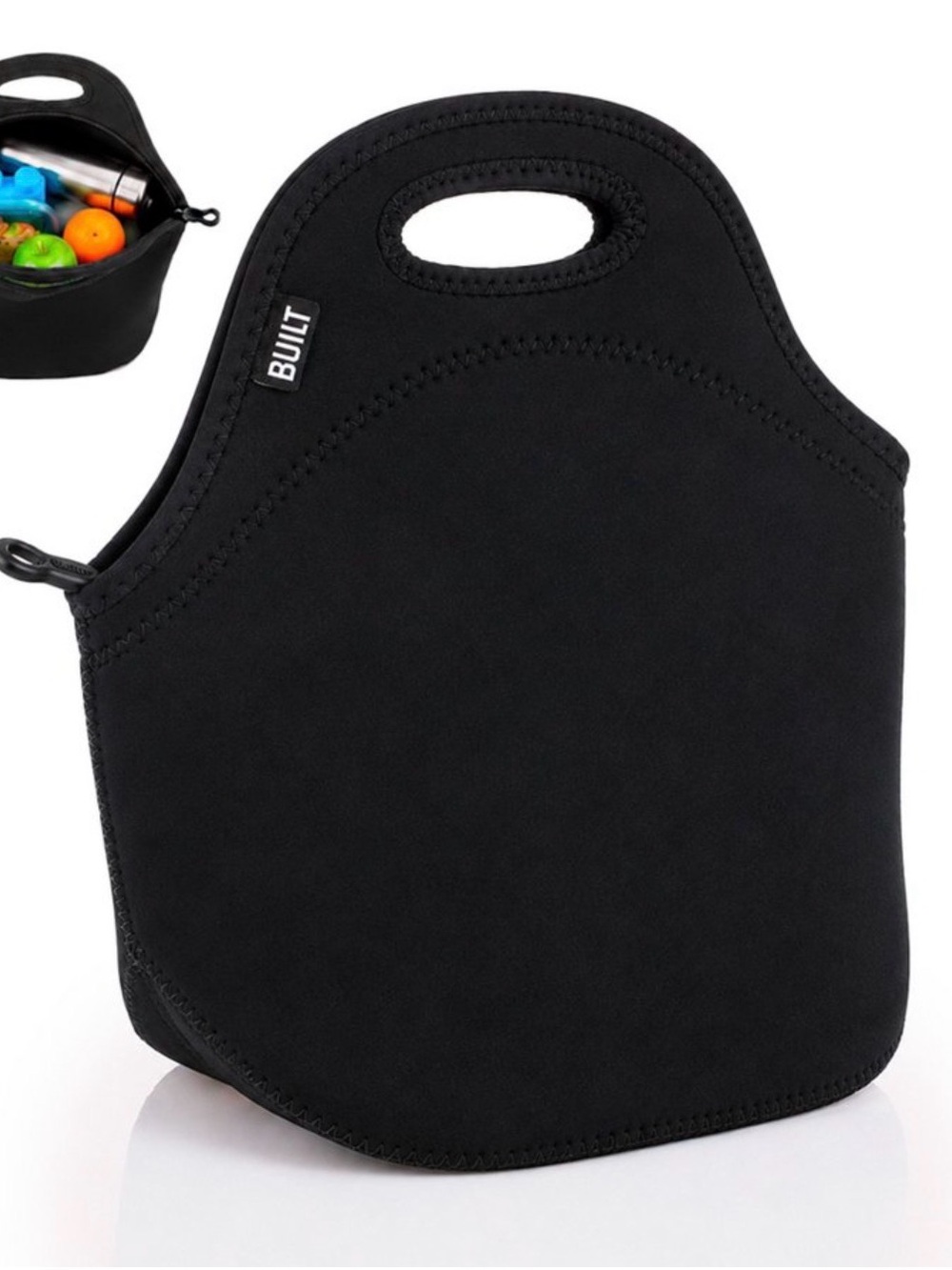 BUILT Black Neoprene Toiletry Bag for Men - Lightweight Travel Dopp Kit